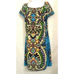 Sunny Taylor Dress Colorful Shift Dress Size M‎ K19